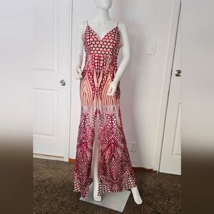 Fashion nova size S formal dress with adjustable straps slit